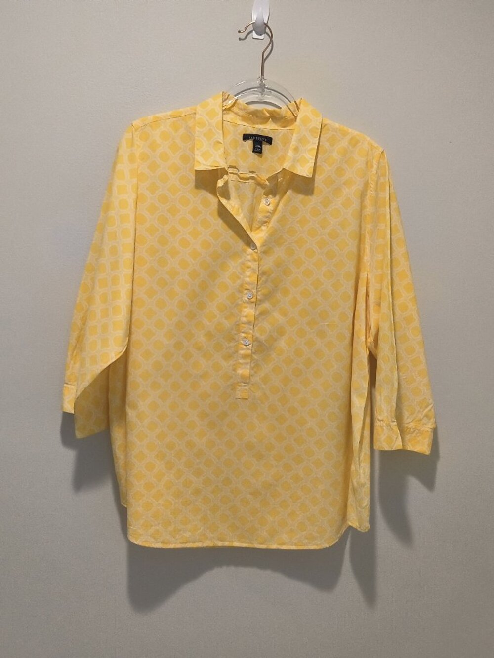 Lands' End yellow geometric print top size 20W